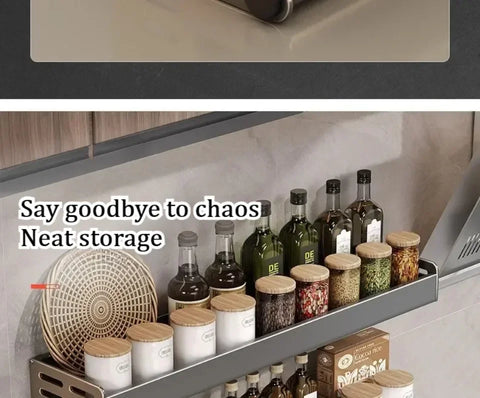 Wall Mounted Kitchen Storage Rack Multifunctional Waterproof Knife Holder Seasoning Simple Storage Rack Seasoning Storage Rack