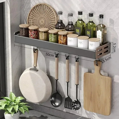 Wall Mounted Kitchen Storage Rack Multifunctional Waterproof Knife Holder Seasoning Simple Storage Rack Seasoning Storage Rack
