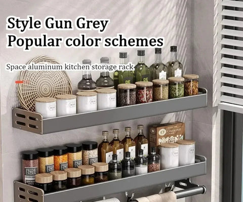 Wall Mounted Kitchen Storage Rack Multifunctional Waterproof Knife Holder Seasoning Simple Storage Rack Seasoning Storage Rack