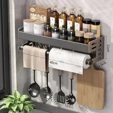 Wall Mounted Kitchen Storage Rack Multifunctional Waterproof Knife Holder Seasoning Simple Storage Rack Seasoning Storage Rack