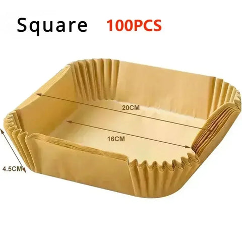 50/300PCS Air Fryer Disposable Paper Liner Non Stick Special Round Size Baking Papers for Cooking/Steaming Kitchen Accessories
