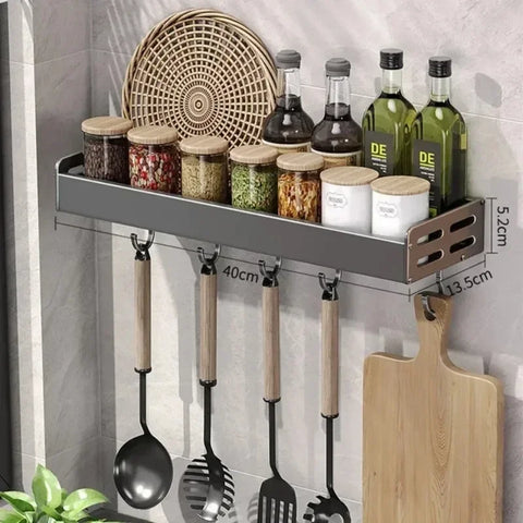 Wall Mounted Kitchen Storage Rack Multifunctional Waterproof Knife Holder Seasoning Simple Storage Rack Seasoning Storage Rack