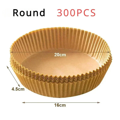 50/300PCS Air Fryer Disposable Paper Liner Non Stick Special Round Size Baking Papers for Cooking/Steaming Kitchen Accessories