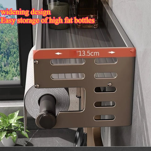 Wall Mounted Kitchen Storage Rack Multifunctional Waterproof Knife Holder Seasoning Simple Storage Rack Seasoning Storage Rack