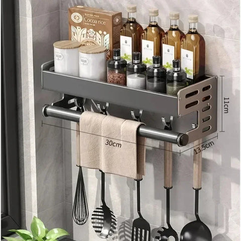 Wall Mounted Kitchen Storage Rack Multifunctional Waterproof Knife Holder Seasoning Simple Storage Rack Seasoning Storage Rack