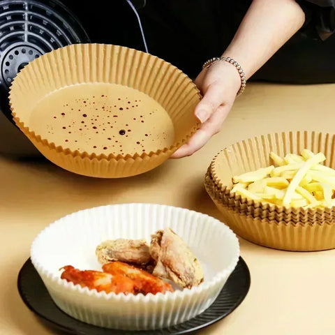 50/300PCS Air Fryer Disposable Paper Liner Non Stick Special Round Size Baking Papers for Cooking/Steaming Kitchen Accessories