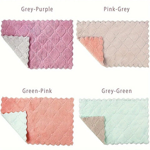 10pcs Microfiber Dish Cloths Multi Purpose Dishwashing Towels For Tableware Double Sided Cleaning Rags Kitchen Accessories