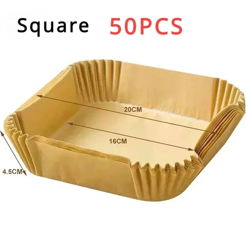 50/300PCS Air Fryer Disposable Paper Liner Non Stick Special Round Size Baking Papers for Cooking/Steaming Kitchen Accessories