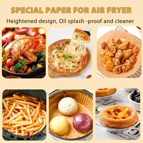 50/300PCS Air Fryer Disposable Paper Liner Non Stick Special Round Size Baking Papers for Cooking/Steaming Kitchen Accessories