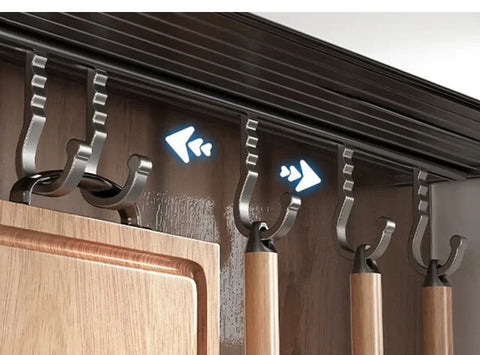 30/40CM Kitchen Storage Rack with Hook Wall Mounted Seasoning Bottle Storage Shelf Knife Shovel Spoon Holder Kitchen Organizers