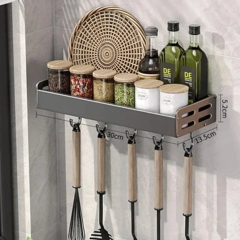 Wall Mounted Kitchen Storage Rack Multifunctional Waterproof Knife Holder Seasoning Simple Storage Rack Seasoning Storage Rack