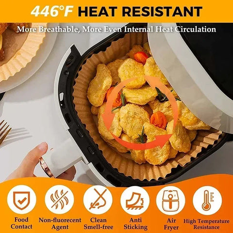 50/300PCS Air Fryer Disposable Paper Liner Non Stick Special Round Size Baking Papers for Cooking/Steaming Kitchen Accessories