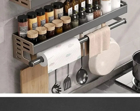 Wall Mounted Kitchen Storage Rack Multifunctional Waterproof Knife Holder Seasoning Simple Storage Rack Seasoning Storage Rack