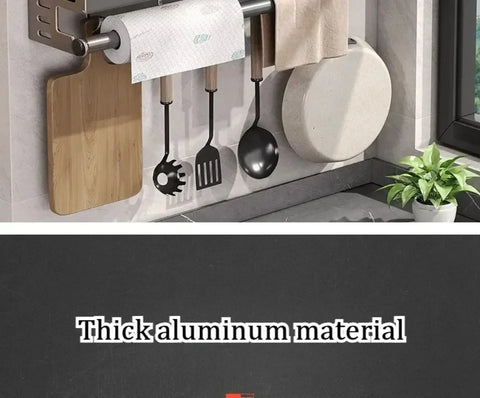 Wall Mounted Kitchen Storage Rack Multifunctional Waterproof Knife Holder Seasoning Simple Storage Rack Seasoning Storage Rack